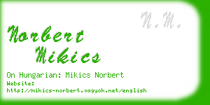 norbert mikics business card